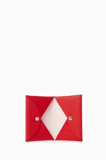 Unused Calvi Duo Card Holder in Chevre Leather