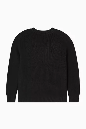 Relaxed Logo Sweater in Cotton-knit