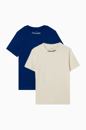 Logo-embroidered T-shirt in Cotton-jersey, Set of 2