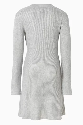 Silver Coated Ribbed Dress