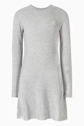 Silver Coated Ribbed Dress