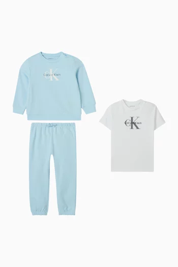 طقم هدية لحديثي الولادة بشعار الماركة