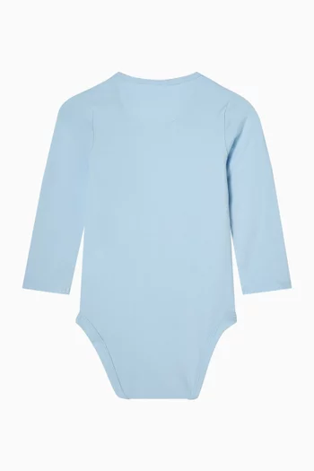 Newborn Logo Bodysuit in Stretch Cotton-jersey