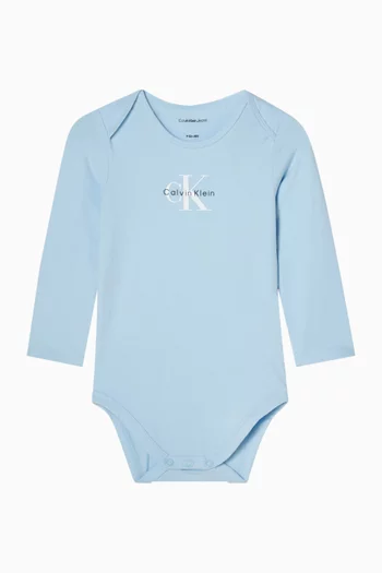 Newborn Logo Bodysuit in Stretch Cotton-jersey