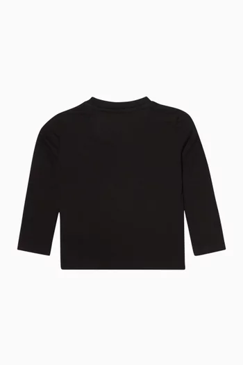 تي شيرت بشعار الماركة قطن جيرسيه مطاطي