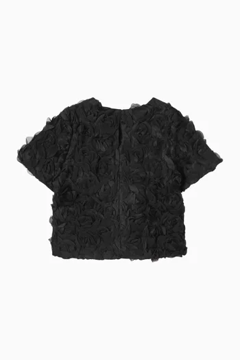 بلوزة بزهور بارزة 