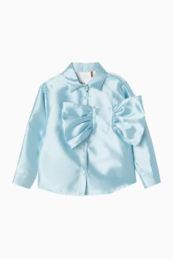 قميص مزين بعقدة ستان