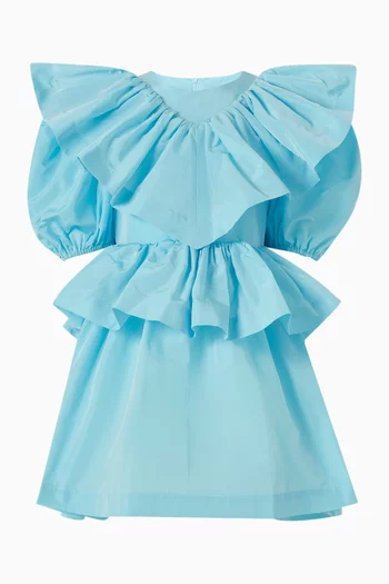 Layered Ruffle Dress in Taffeta