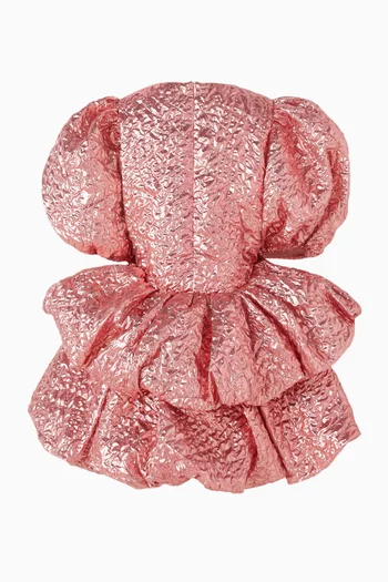 Layered Crinkle Metallic Dress