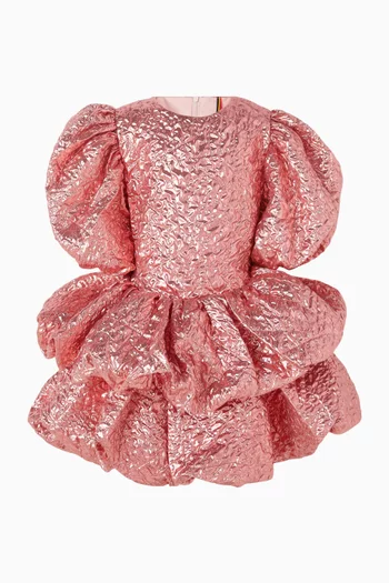 Layered Crinkle Metallic Dress