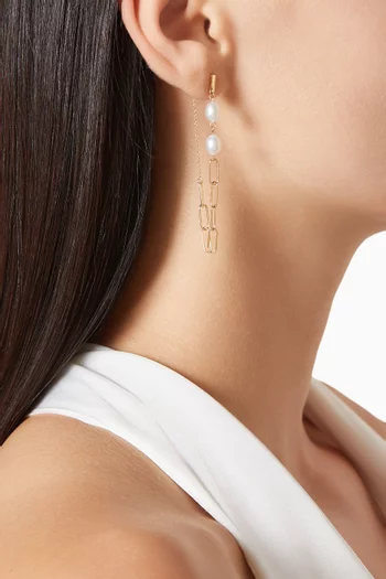 Kiku Pearl Earrings in 18kt Gold