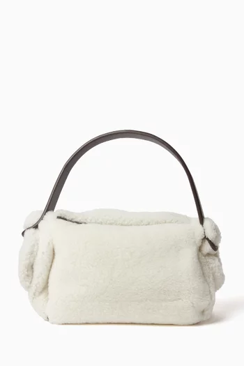 حقيبة كتف فوروشيكي كبيرة فرو جلد ماعز