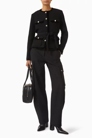 Long Belted Jacket in Tweed