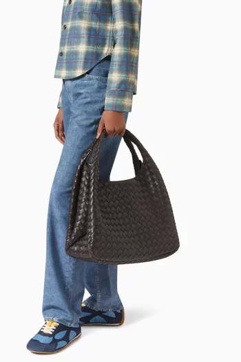 حقيبة كتف كامبانا كبيرة جلد مجدول