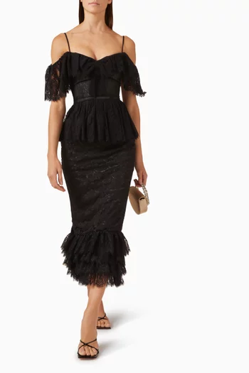 Ruffle-hem Skirt in Lace