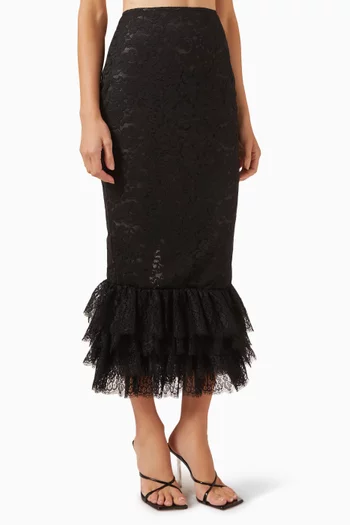 Ruffle-hem Skirt in Lace