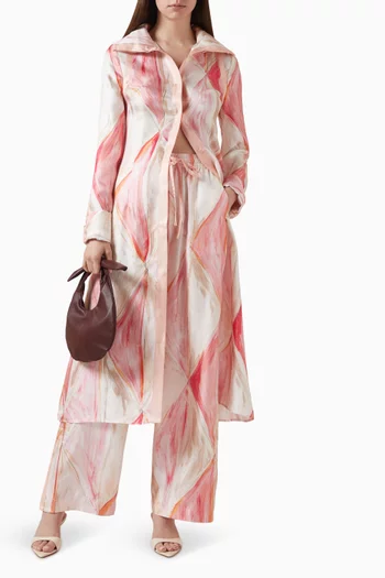 فستان ميريام متوسط الطول بنمط قميص