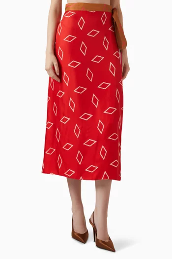 Antonella Midi Skirt in Silk