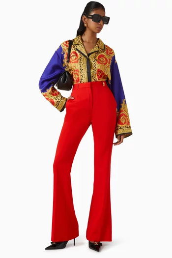 High-rise Pants in Wool Gabardine