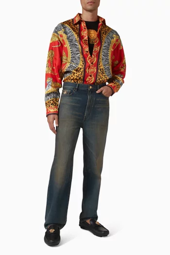 قميص بنقشة وايلد كاتس حرير تويل