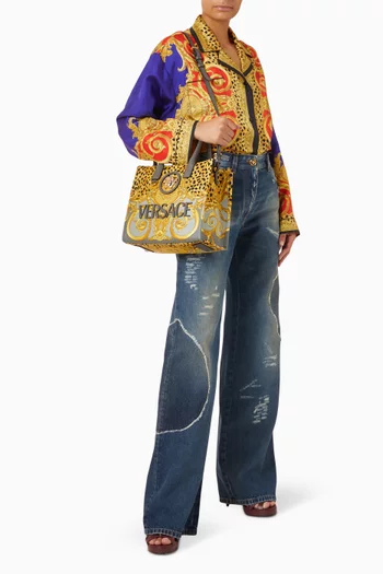 Small La Medusa Tote Bag in Canvas