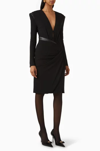 V-neck Midi Dress in Crepe Jersey