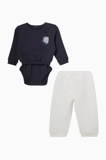 طقم متناسق قطن تصميم جامعي، قطعتان 