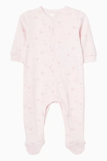 Logo Sleepsuit in Cotton