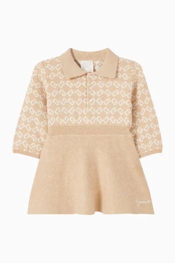 4G Patterned Dress in Cotton-wool