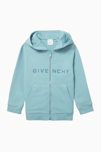 Logo Zip Hoodie in Cotton-fleece