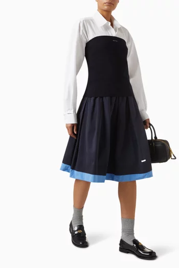 قميص بصف أزرار بوبلين