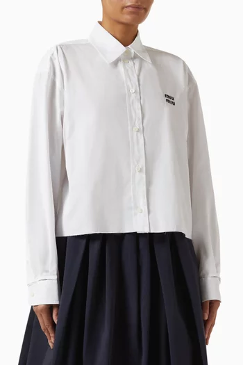 قميص بصف أزرار بوبلين