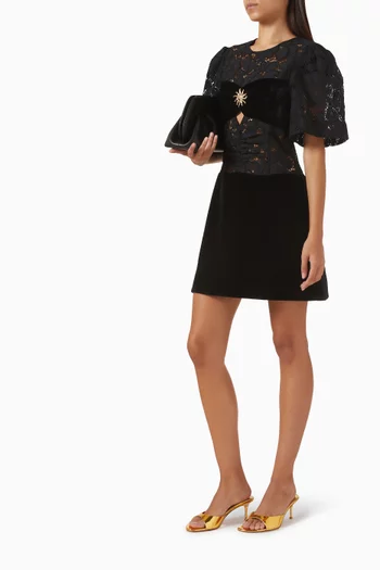 فستان ريجوبي قصير دانتيل ومخمل