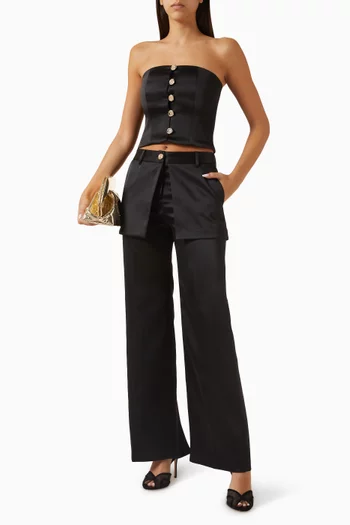 بلوزة تانو بلا حمالات ستان