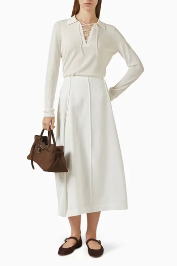 Lace-up Top in Merino Wool