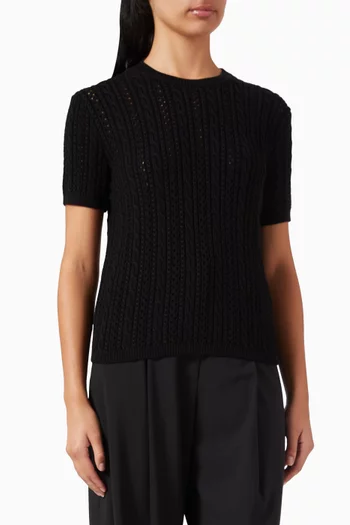 Cable-knit T-shirt