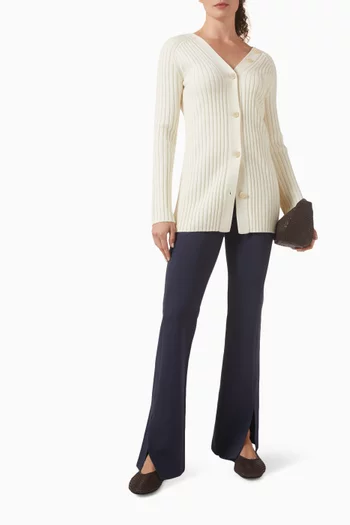 Flared Slit Leggings in Viscose Blend