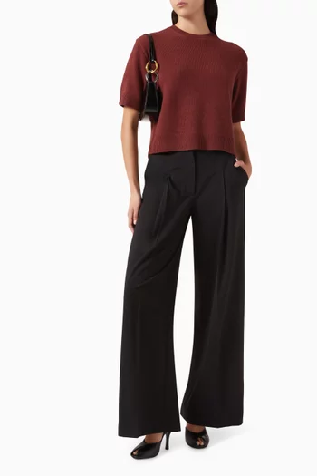 Cropped T-shirt in Cashmere