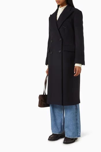 Double-breasted Peacoat in Melton-wool