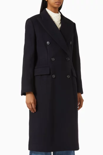 Double-breasted Peacoat in Melton-wool