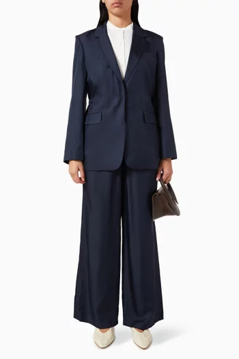Cinch-waist Blazer in Mod Silk Twill