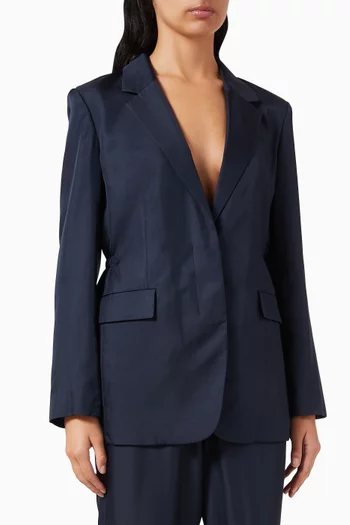 Cinch-waist Blazer in Mod Silk Twill