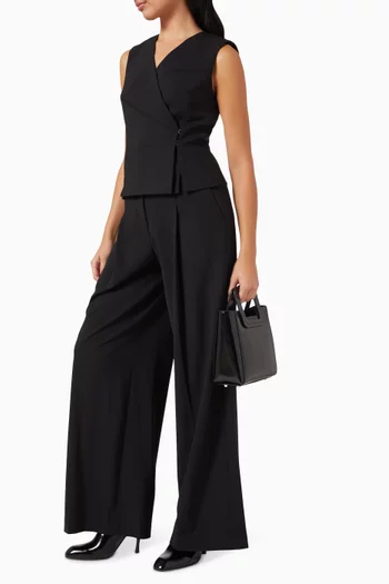 Wrap Vest in Wool Blend