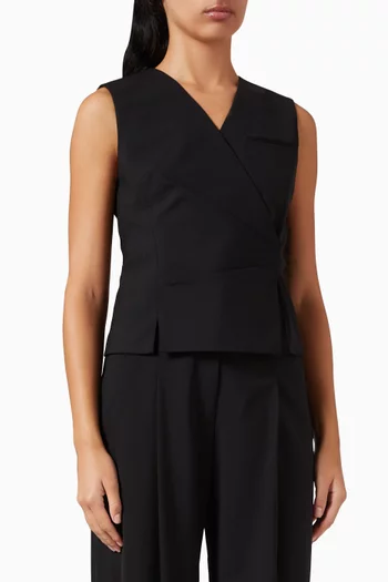 Wrap Vest in Wool Blend