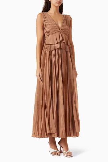 فستان ميمينتو بطيّات وكاب