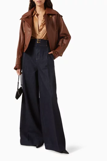 معطف ترنش هيبنوتك قصير جلد