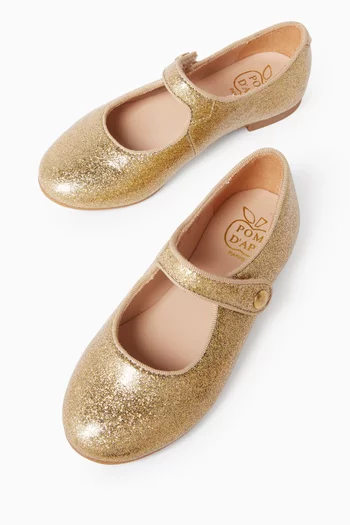 Daisy Ballet Flats in Glitter Leather
