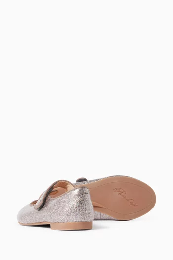 Daisy Ballet Flats in Glitter Leather