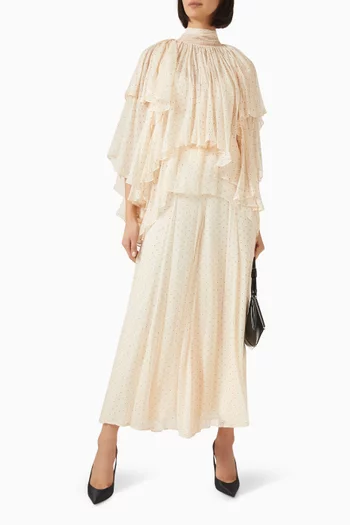 بلوزة هيبنوتك بكشكش منسدل فيسكوز