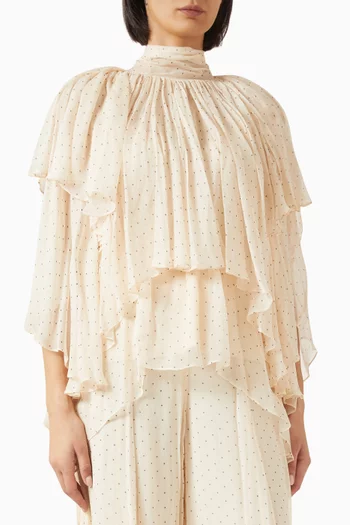 بلوزة هيبنوتك بكشكش منسدل فيسكوز